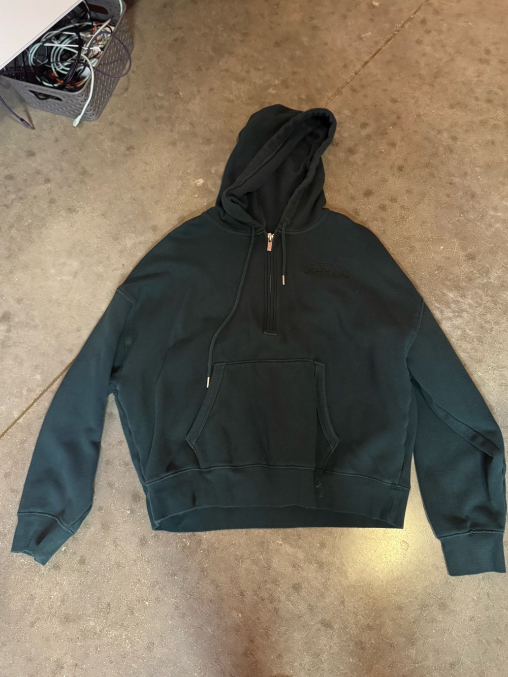 Dark green half zip hoodie